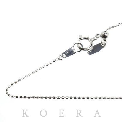 K18WG ホワイトゴールド ネックレス ボール 1.6g ～45cm フリーチェーン レディース【中古】
