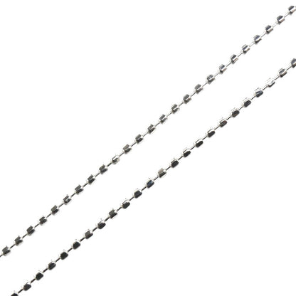 K18WG ホワイトゴールド ネックレス ボール 1.6g ～45cm フリーチェーン レディース【中古】