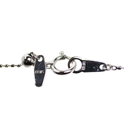 K18WG ホワイトゴールド ネックレス ボール 1.6g ～45cm フリーチェーン レディース【中古】