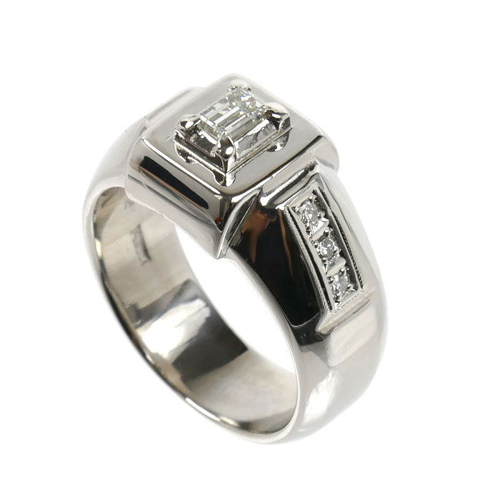 Pt900プラチナ リング・指輪 ダイヤモンド0.39ct/0.12ct 21号 26.3g メンズ【中古】
