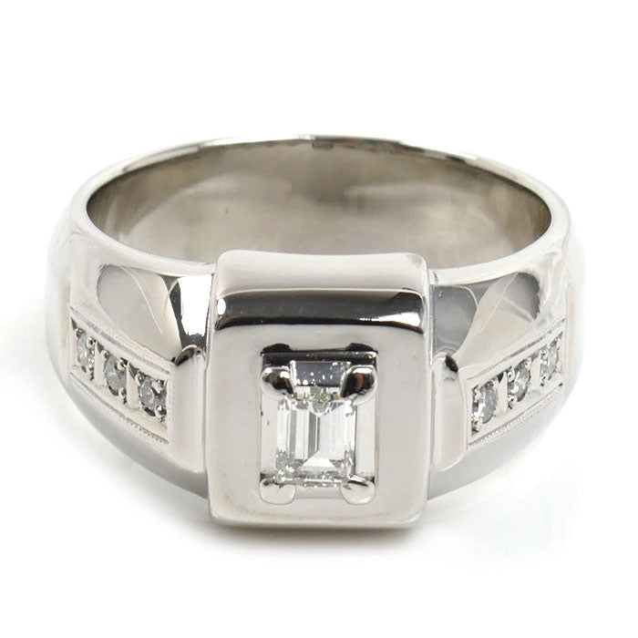 Pt900プラチナ リング・指輪 ダイヤモンド0.39ct/0.12ct 21号 26.3g メンズ【中古】