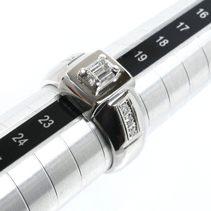 Pt900プラチナ リング・指輪 ダイヤモンド0.39ct/0.12ct 21号 26.3g メンズ【中古】