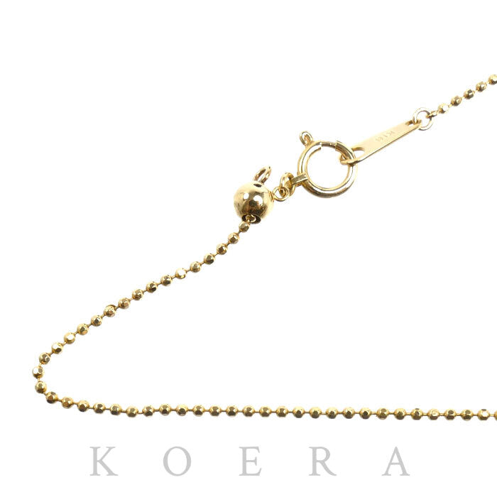 K18YG イエローゴールド ネックレス ボール 3.0g ～44cm フリーチェーン レディース【中古】