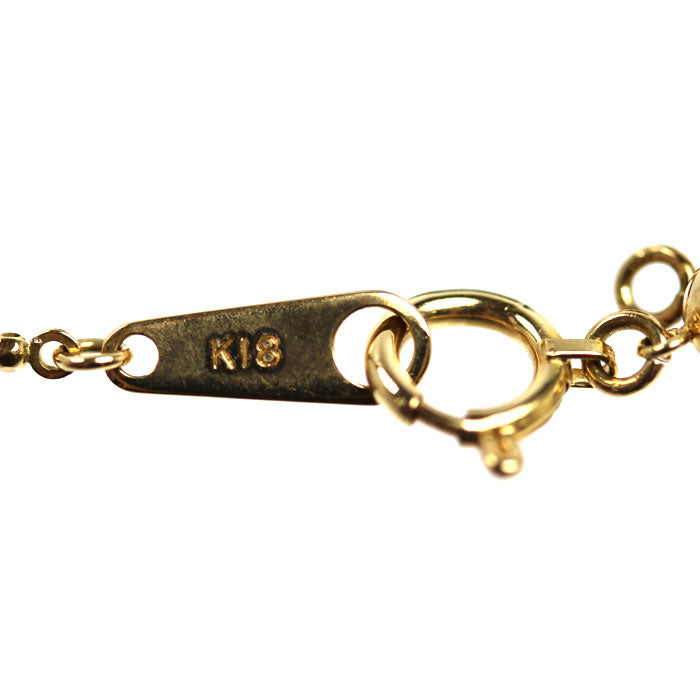 K18YG イエローゴールド ネックレス ボール 3.0g ～44cm フリーチェーン レディース【中古】