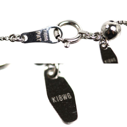 K18WG ホワイトゴールド ネックレス ベネチアン 2.8g ～45.5cm フリーチェーン レディース【中古】