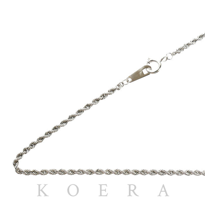K18WG ホワイトゴールド ネックレス スクリュー 1.2g 40cm ロープ レディース【中古】
