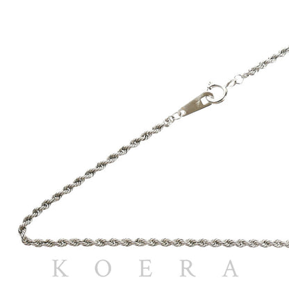 K18WG ホワイトゴールド ネックレス スクリュー 1.2g 40cm ロープ レディース【中古】