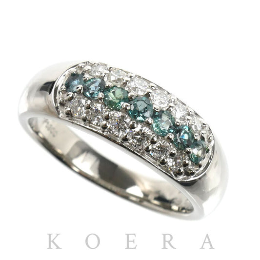 Pt900プラチナ リング・指輪 アレキサンドライト0.40ct ダイヤモンド0.44ct 18号 9.8g レディース【中古】【美品】