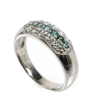Pt900プラチナ リング・指輪 アレキサンドライト0.40ct ダイヤモンド0.44ct 18号 9.8g レディース【中古】【美品】