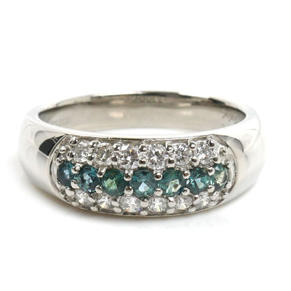 Pt900プラチナ リング・指輪 アレキサンドライト0.40ct ダイヤモンド0.44ct 18号 9.8g レディース【中古】【美品】