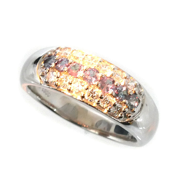 Pt900プラチナ リング・指輪 アレキサンドライト0.40ct ダイヤモンド0.44ct 18号 9.8g レディース【中古】【美品】