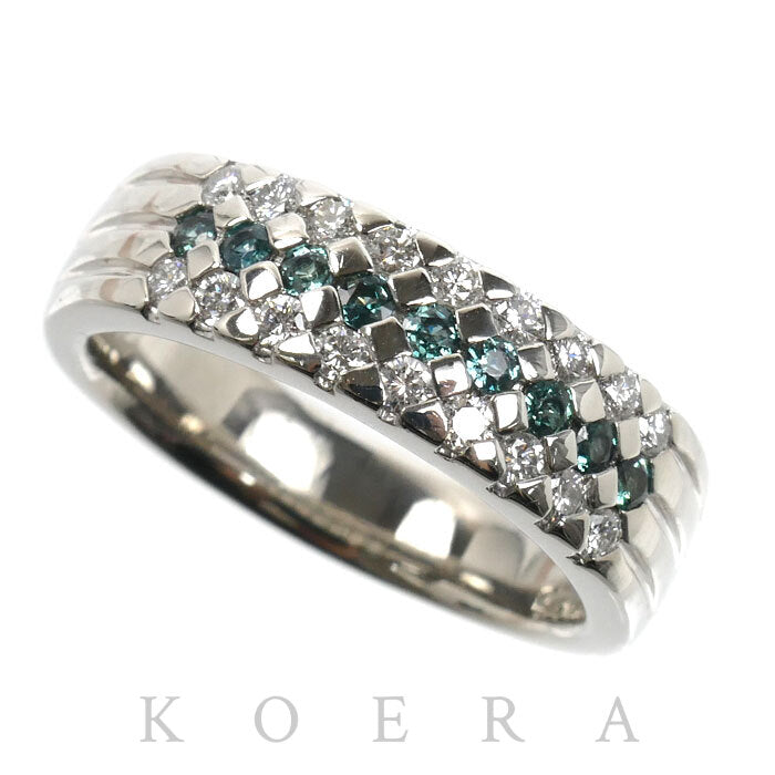 Pt900プラチナ リング・指輪 アレキサンドライト0.26ct ダイヤモンド0.39ct 16.5号 12.0g レディース【中古】