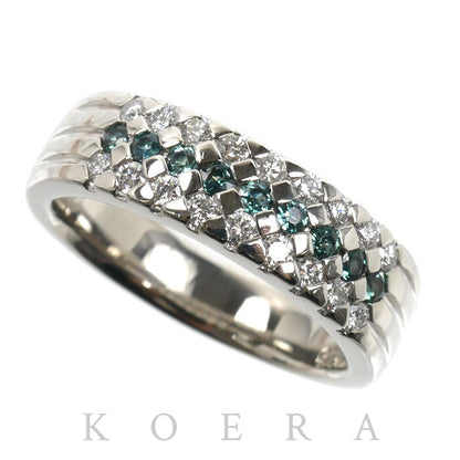 Pt900プラチナ リング・指輪 アレキサンドライト0.26ct ダイヤモンド0.39ct 16.5号 12.0g レディース【中古】