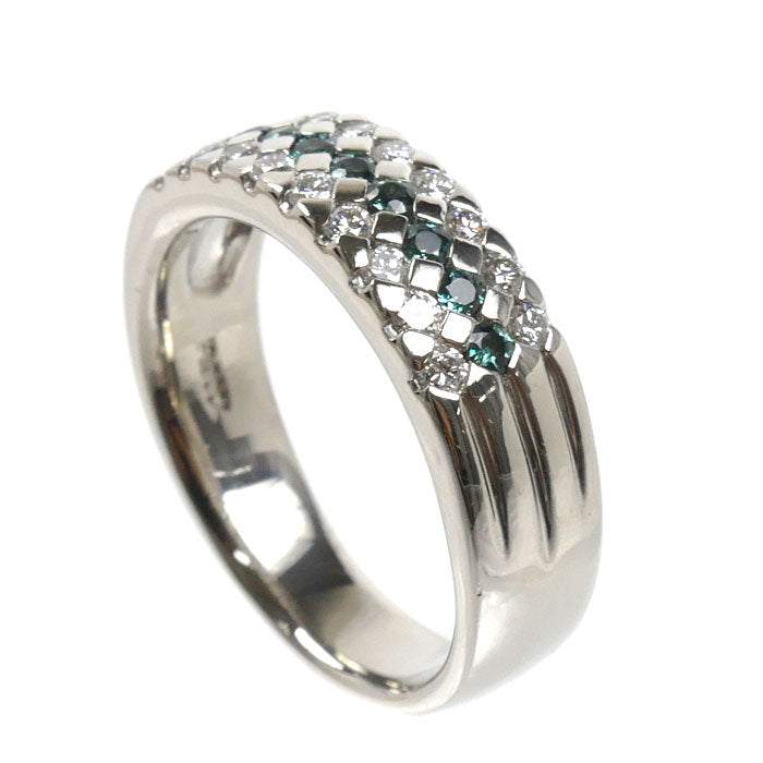 Pt900プラチナ リング・指輪 アレキサンドライト0.26ct ダイヤモンド0.39ct 16.5号 12.0g レディース【中古】