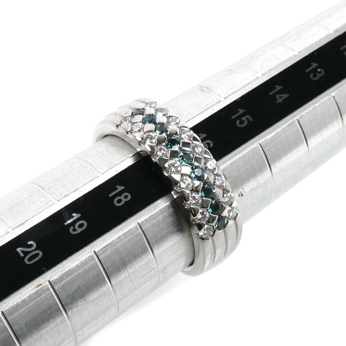 Pt900プラチナ リング・指輪 アレキサンドライト0.26ct ダイヤモンド0.39ct 16.5号 12.0g レディース【中古】