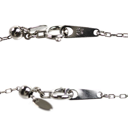 K18WG ホワイトゴールド ネックレス 小豆 1.1g ～45cm フリーチェーン レディース【中古】