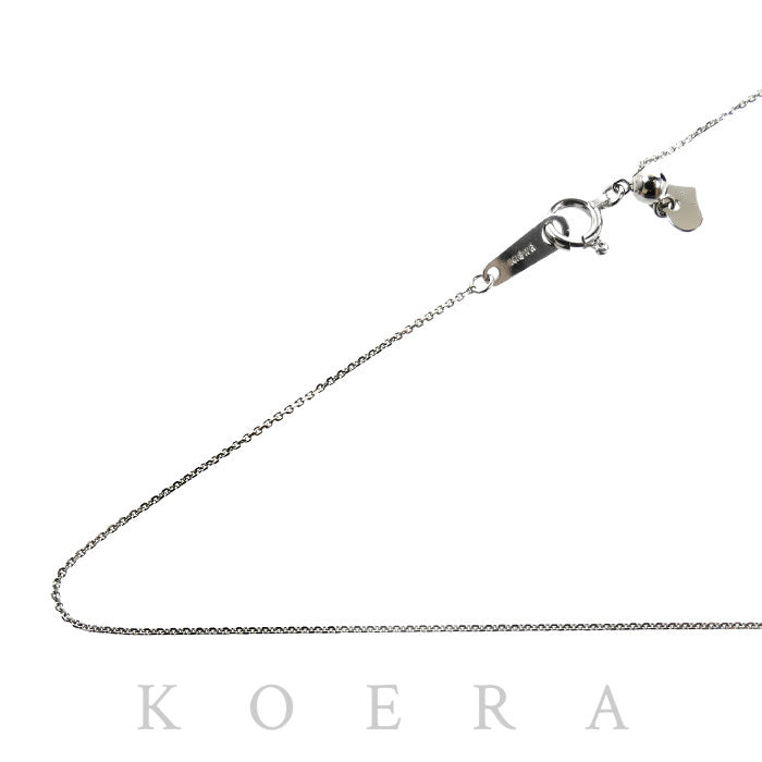 K18WG ホワイトゴールド ネックレス 小豆 1.1g ～45cm フリーチェーン レディース【中古】