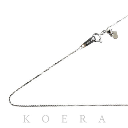 K18WG ホワイトゴールド ネックレス 小豆 1.1g ～45cm フリーチェーン レディース【中古】