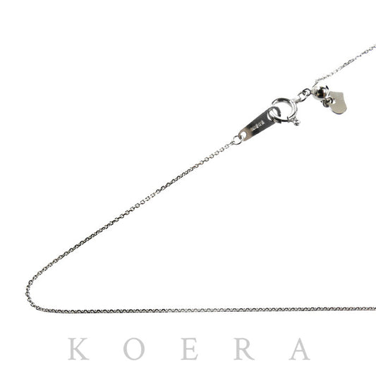 K18WG ホワイトゴールド ネックレス 小豆 1.1g ～45cm フリーチェーン レディース【中古】