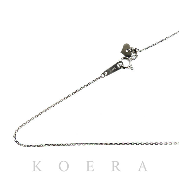 K18WG ホワイトゴールド ネックレス 小豆 1.6g ～46cm フリーチェーン レディース【中古】