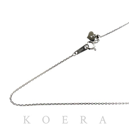 K18WG ホワイトゴールド ネックレス 小豆 1.6g ～46cm フリーチェーン レディース【中古】