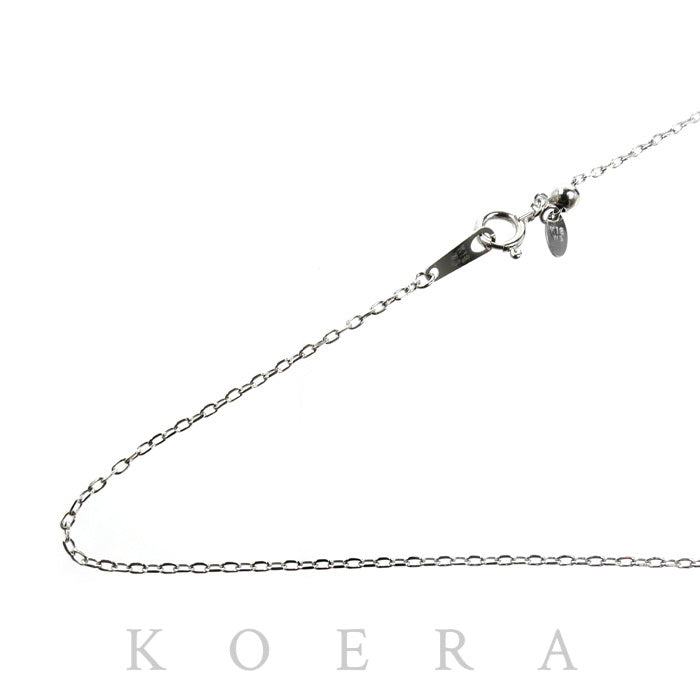 K18WG ホワイトゴールド ネックレス 小豆 1.7g ～45cm フリーチェーン レディース【中古】
