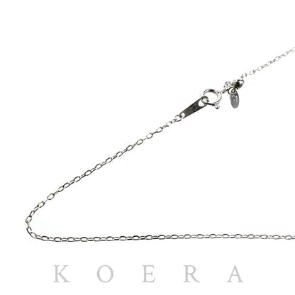 K18WG ホワイトゴールド ネックレス 小豆 1.7g ～45cm フリーチェーン レディース【中古】