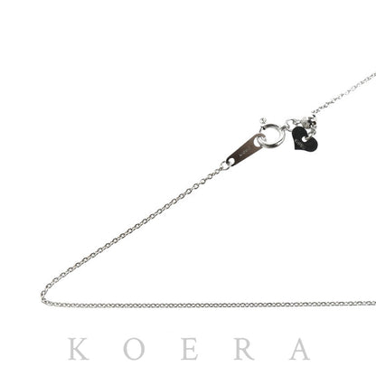 K18WG ホワイトゴールド ネックレス 小豆 1.8g ～45cm フリーチェーン レディース【中古】