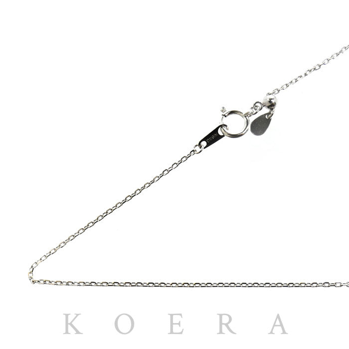 K18WG ホワイトゴールド ネックレス 小豆 2.1g ～45cm フリーチェーン レディース【中古】