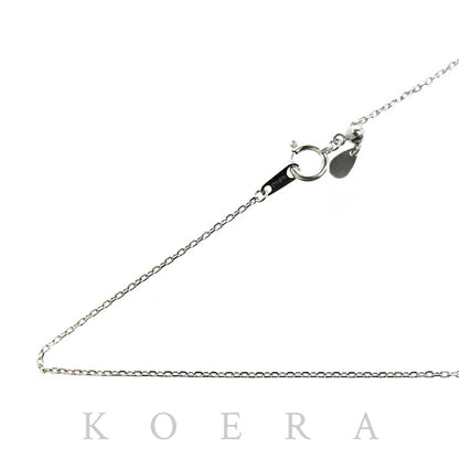 K18WG ホワイトゴールド ネックレス 小豆 2.1g ～45cm フリーチェーン レディース【中古】
