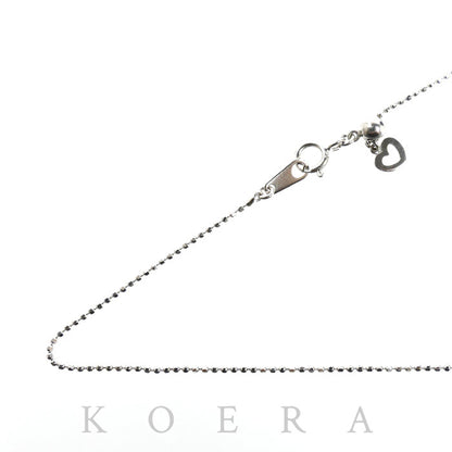 K18WG ホワイトゴールド ネックレス ボール 2.1g ～45cm フリーチェーン レディース【中古】
