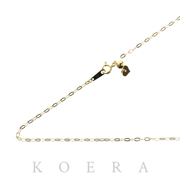 K18YG イエローゴールド ネックレス 小豆 1.9g ～50cm フリーチェーン 平小豆 レディース【中古】