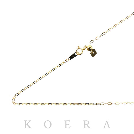 K18YG イエローゴールド ネックレス 小豆 1.9g ～50cm フリーチェーン 平小豆 レディース【中古】