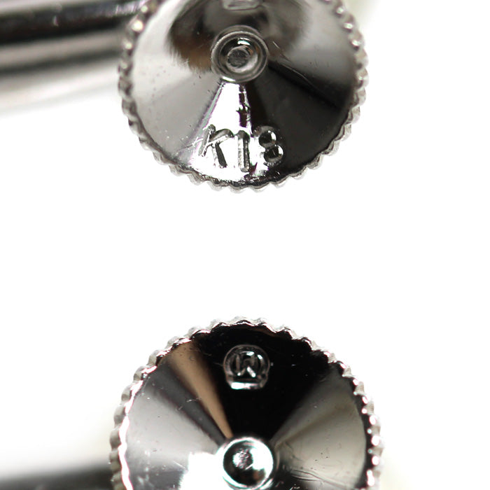 MIKIMOTO ミキモト K18WG ホワイトゴールド イヤリング ダイヤモンド パール約7mm 6.5g レディース【中古】