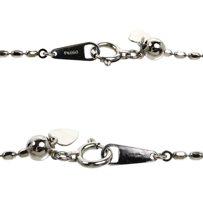 Pt850プラチナ ネックレス 6.0g ～50cm フリーチェーン オーバルボール レディース【中古】