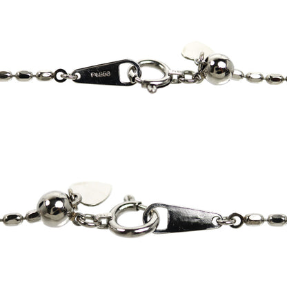 Pt850プラチナ ネックレス 6.0g ～50cm フリーチェーン オーバルボール レディース【中古】