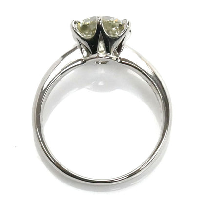 Pt900プラチナ ６本爪 天然ダイヤモンド１粒 リング・指輪 ダイヤモンド3.077ct 18号 6.9g レディース【中古】