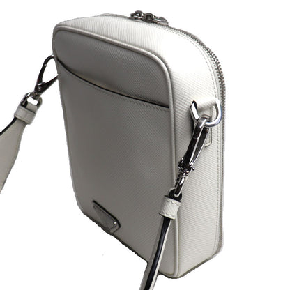 PRADA プラダ サフィアーノ 三角ロゴ ショルダーバッグ ホワイト 2VH154 メンズ【中古】