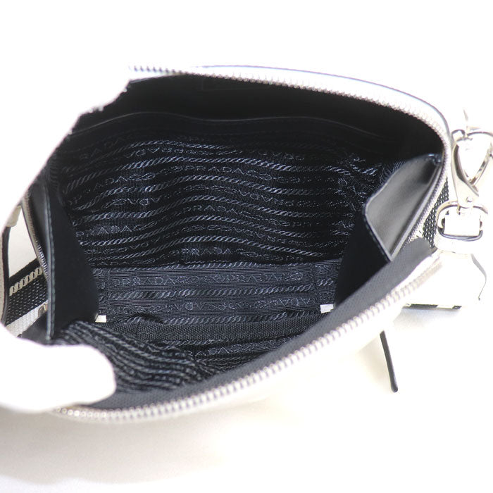 PRADA プラダ サフィアーノ 三角ロゴ ショルダーバッグ ホワイト 2VH154 メンズ【中古】