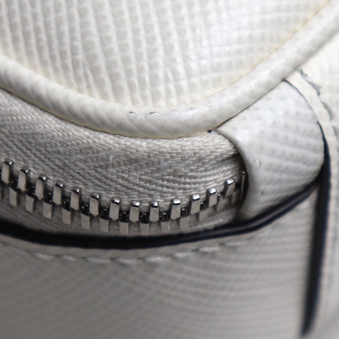 PRADA プラダ サフィアーノ 三角ロゴ ショルダーバッグ ホワイト 2VH154 メンズ【中古】