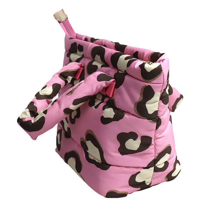 nina mew ミニトート レオパード トートバッグ ピンク レディース【中古】