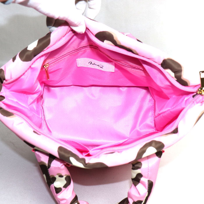 nina mew ミニトート レオパード トートバッグ ピンク レディース【中古】