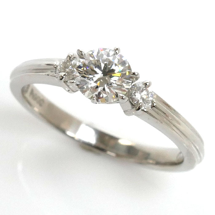 ESTELLE Pt900プラチナ ダイヤ リング・指輪 ダイヤモンド0.374ct 7号 2.9g レディース【中古】【美品】