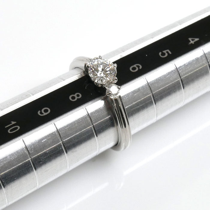 ESTELLE Pt900プラチナ ダイヤ リング・指輪 ダイヤモンド0.374ct 7号 2.9g レディース【中古】【美品】