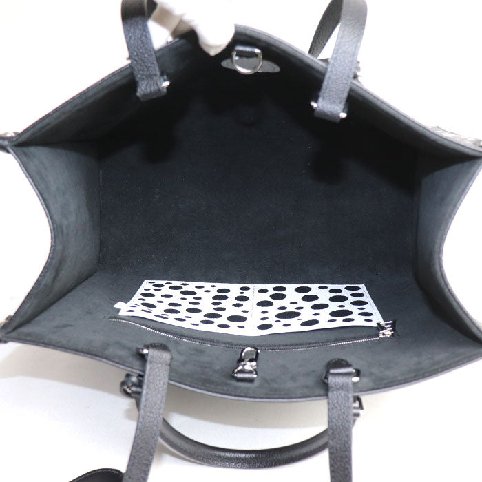 LOUIS VUITTON ルイ・ヴィトン オンザゴーMM 草間彌生 トートバッグ アンプラント ブラック ホワイト M46389 RFID入力 レディース【中古】【極美品】