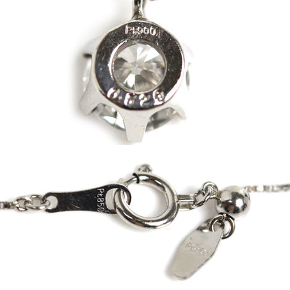 Pt900/850 一粒ダイヤ ネックレス ダイヤモンド0.529ct 3.0g ～45cm フリーチェーン レディース【中古】