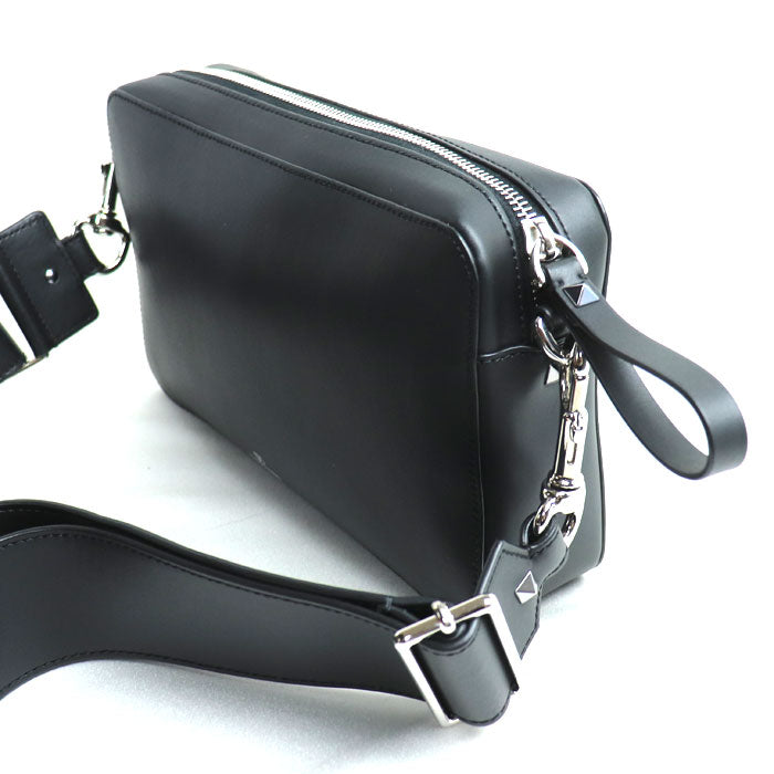 Valentino Garavani ヴァレンティノ・ガラヴァーニ VLTN レザー ショルダー ショルダーバッグ ブラック 3Y2B0704WJW メンズ レディース ユニセックス【中古】【美品】