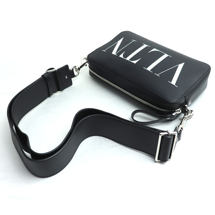 Valentino Garavani ヴァレンティノ・ガラヴァーニ VLTN レザー ショルダー ショルダーバッグ ブラック 3Y2B0704WJW メンズ レディース ユニセックス【中古】【美品】