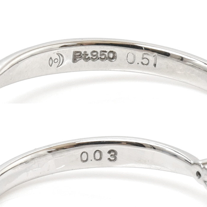 TASAKI タサキ Pt950プラチナ リング・指輪 ダイヤモンド0.51ct/0.03ct 12号 3.5g レディース【中古】【美品】