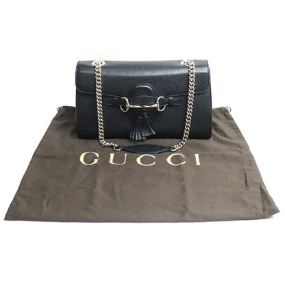 GUCCI グッチ エミリー チェーンショルダー ショルダーバッグ ブラック 295402 レディース【中古】